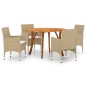 Set Mobili da Pranzo per Giardino 5 pz Beige Set Mobili da Pranzo per Giardino 5 pz Beige