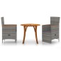 Set Mobili da Pranzo per Giardino 3 pz Grigio Set Mobili da Pranzo per Giardino 3 pz Grigio