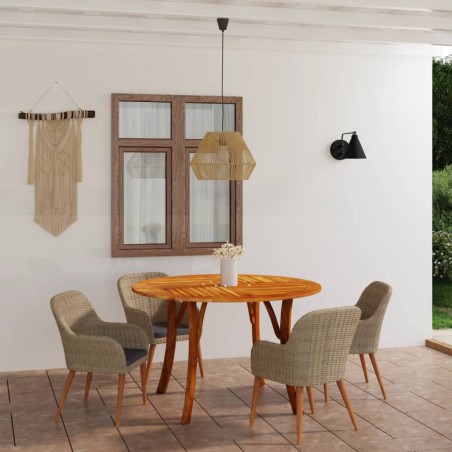 Set Mobili da Pranzo per Giardino 5 pz Marrone