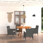 Set Mobili da Pranzo per Giardino 5 pz Nero Set Mobili da Pranzo per Giardino 5 pz Nero