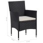Set Mobili da Pranzo per Giardino 5 pz Nero Set Mobili da Pranzo per Giardino 5 pz Nero