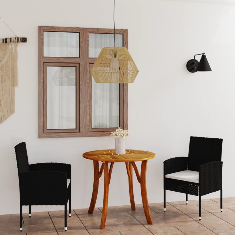 Set Mobili da Pranzo per Giardino 3 pz Nero Set Mobili da Pranzo per Giardino 3 pz Nero