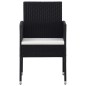 Set Mobili da Pranzo per Giardino 3 pz Nero Set Mobili da Pranzo per Giardino 3 pz Nero
