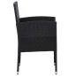 Set Mobili da Pranzo per Giardino 3 pz Nero Set Mobili da Pranzo per Giardino 3 pz Nero