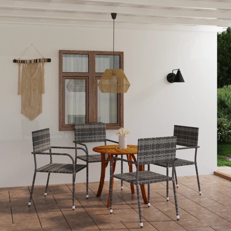 Set Mobili da Pranzo per Giardino 5 pz Grigio Set Mobili da Pranzo per Giardino 5 pz Grigio