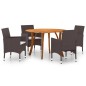 Set Mobili da Pranzo per Giardino 5 pz Marrone Set Mobili da Pranzo per Giardino 5 pz Marrone