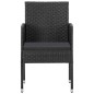 Set Mobili da Pranzo per Giardino 3 pz Nero Set Mobili da Pranzo per Giardino 3 pz Nero