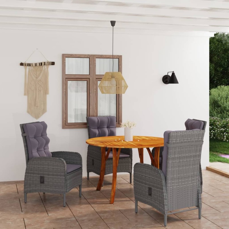 Set Mobili da Pranzo per Giardino 5 pz Grigio Set Mobili da Pranzo per Giardino 5 pz Grigio