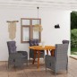 Set Mobili da Pranzo per Giardino 5 pz Grigio Set Mobili da Pranzo per Giardino 5 pz Grigio