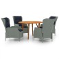 Set Mobili da Pranzo per Giardino 5 pz Grigio Chiaro