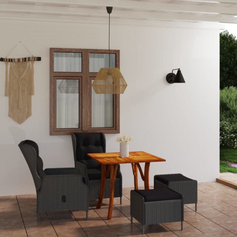 Set Mobili da Pranzo per Giardino 5 pz Grigio Chiaro Set Mobili da Pranzo per Giardino 5 pz Grigio Chiaro