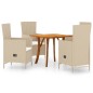 Set Mobili da Pranzo per Giardino 5 pz Beige Set Mobili da Pranzo per Giardino 5 pz Beige