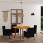 Set Mobili da Pranzo per Giardino 5 pz Nero