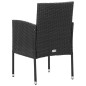 Set Mobili da Pranzo per Giardino 5 pz Nero