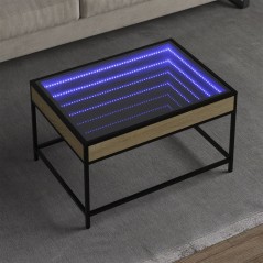 vidaXL Tavolino da Salotto con LED Infinity Rovere Sonoma 70x50x41 cm