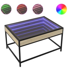 vidaXL Tavolino da Salotto con LED Infinity Rovere Sonoma 70x50x41 cm