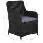 Set Mobili da Pranzo per Giardino 5 pz Nero Set Mobili da Pranzo per Giardino 5 pz Nero