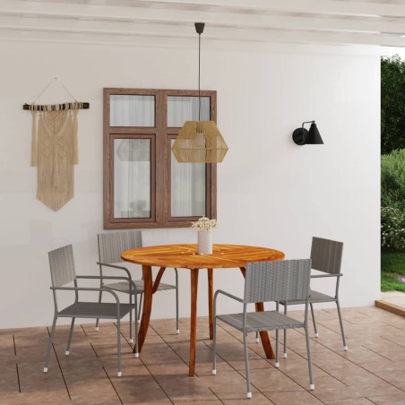 Set Mobili da Pranzo per Giardino 5 pz Antracite