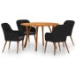 Set Mobili da Pranzo per Giardino 5 pz Nero Set Mobili da Pranzo per Giardino 5 pz Nero