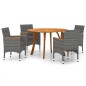 Set Mobili da Pranzo per Giardino 5 pz Grigio Set Mobili da Pranzo per Giardino 5 pz Grigio