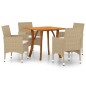 Set Mobili da Pranzo per Giardino 5 pz Beige Set Mobili da Pranzo per Giardino 5 pz Beige