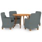 Set Mobili da Pranzo per Giardino 5 pz Grigio Chiaro Set Mobili da Pranzo per Giardino 5 pz Grigio Chiaro