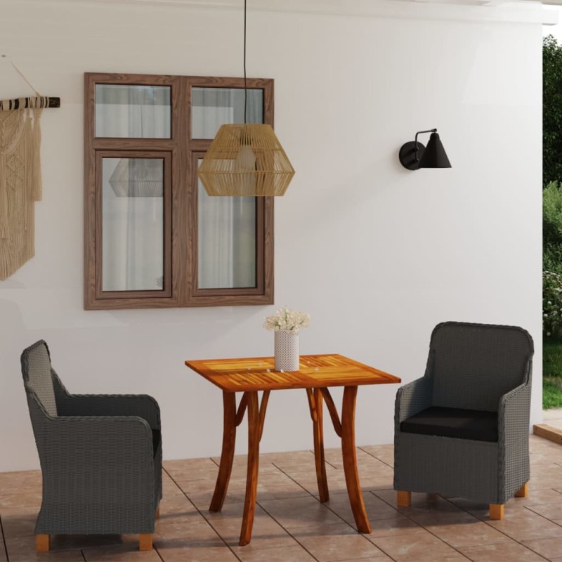 Set Mobili da Pranzo per Giardino 3 pz Grigio Scuro Set Mobili da Pranzo per Giardino 3 pz Grigio Scuro