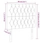 Testiera 2 pz Rosa 90x7x78/88 cm in Velluto
