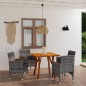 Set Mobili da Pranzo per Giardino 5 pz Grigio Set Mobili da Pranzo per Giardino 5 pz Grigio
