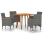 Set Mobili da Pranzo per Giardino 5 pz Grigio Set Mobili da Pranzo per Giardino 5 pz Grigio
