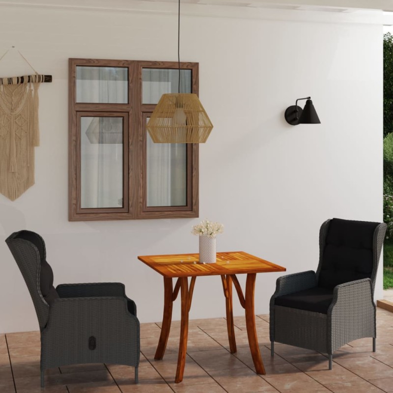Set Mobili da Pranzo per Giardino 3 pz Grigio Chiaro Set Mobili da Pranzo per Giardino 3 pz Grigio Chiaro