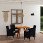 Set Mobili da Pranzo per Giardino 5 pz Nero Set Mobili da Pranzo per Giardino 5 pz Nero