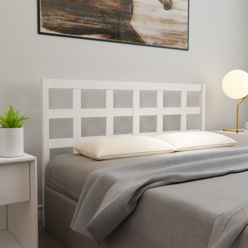 Testiera per Letto Bianca 156x4x100 cm Legno Massello di Pino Testiera per Letto Bianca 156x4x100 cm Legno Massello di Pino