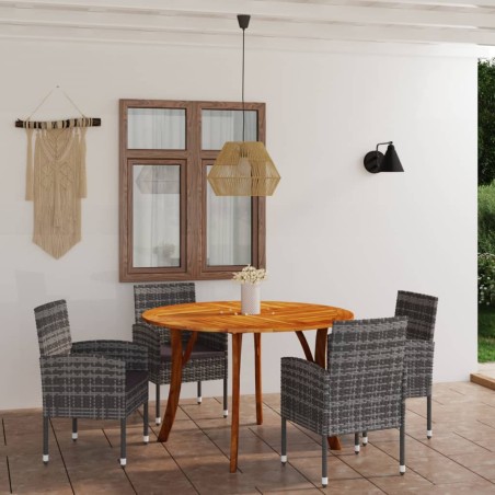 Set Mobili da Pranzo per Giardino 5 pz Antracite