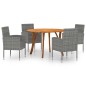 Set Mobili da Pranzo per Giardino 5 pz Antracite