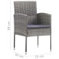 Set Mobili da Pranzo per Giardino 5 pz Antracite