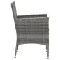 vidaXL Set Mobili da Pranzo per Giardino 5 pz Grigio