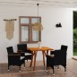 Set Mobili da Pranzo per Giardino 5 pz Nero Set Mobili da Pranzo per Giardino 5 pz Nero