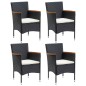Set Mobili da Pranzo per Giardino 5 pz Nero Set Mobili da Pranzo per Giardino 5 pz Nero