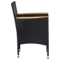 Set Mobili da Pranzo per Giardino 5 pz Nero Set Mobili da Pranzo per Giardino 5 pz Nero