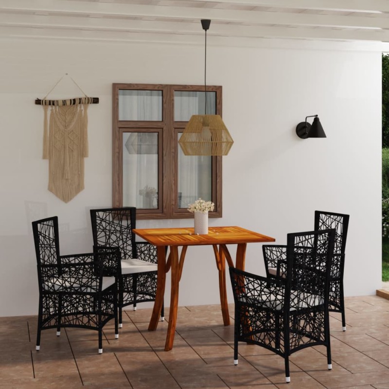 Set Mobili da Pranzo per Giardino 5 pz Marrone Set Mobili da Pranzo per Giardino 5 pz Marrone
