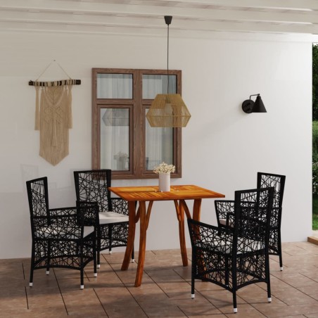 Set Mobili da Pranzo per Giardino 5 pz Marrone