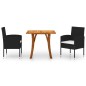 Set Mobili da Pranzo per Giardino 3 pz Nero Set Mobili da Pranzo per Giardino 3 pz Nero