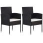 Set Mobili da Pranzo per Giardino 3 pz Nero Set Mobili da Pranzo per Giardino 3 pz Nero