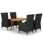 Set Mobili da Pranzo per Giardino 5 pz Nero Set Mobili da Pranzo per Giardino 5 pz Nero