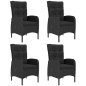 Set Mobili da Pranzo per Giardino 5 pz Nero Set Mobili da Pranzo per Giardino 5 pz Nero
