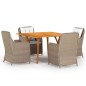vidaXL Set Mobili da Pranzo per Giardino 5 pz Marrone vidaXL Set Mobili da Pranzo per Giardino 5 pz Marrone
