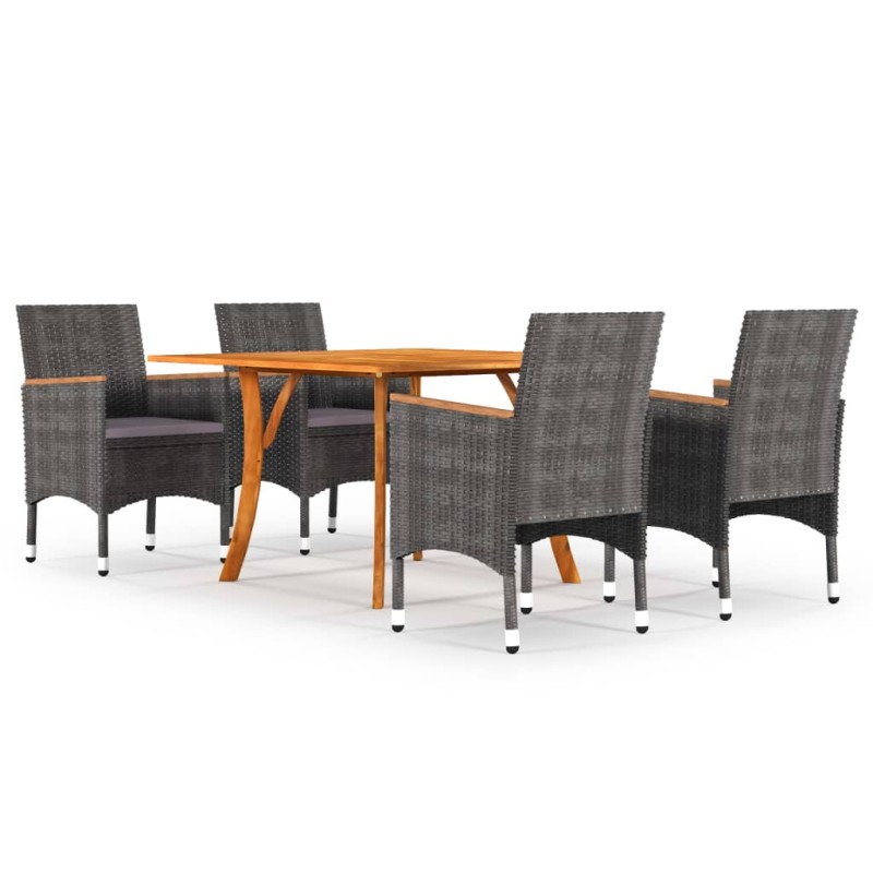 Set Mobili da Pranzo per Giardino 5 pz Grigio Set Mobili da Pranzo per Giardino 5 pz Grigio