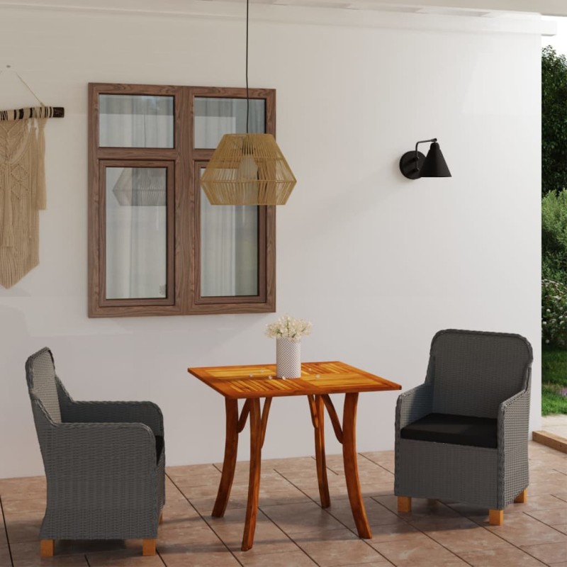 Set Mobili da Pranzo per Giardino 3 pz Grigio Chiaro Set Mobili da Pranzo per Giardino 3 pz Grigio Chiaro