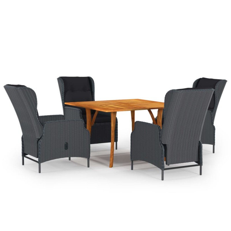 Set Mobili da Pranzo per Giardino 5 pz Grigio Scuro Set Mobili da Pranzo per Giardino 5 pz Grigio Scuro